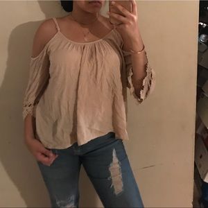 cold shoulder lace detailed top